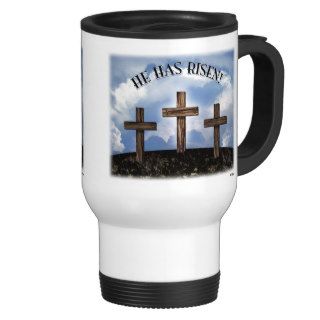 He Has Risen 3 Rugged Crosses Coffee Mugs