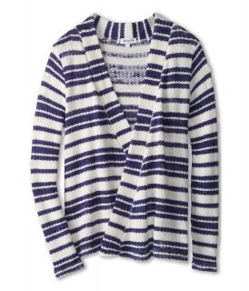 Splendid Littles Variegated Pointelle Stripe Loose Knit Wrap Girls Sweater (Blue)