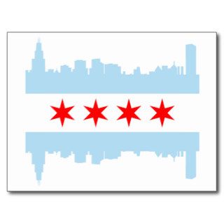 Chicago Flag Skyline Post Cards
