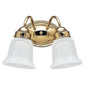 Sea Gull Lighting Brookchester 2 Light Polished Brass Vanity Fixture 4871 02