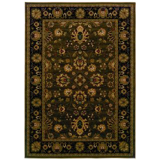 Traditional Brown/ Black Area Rug (53 X 76)