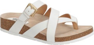 Womens Sofft Brooke   White Leather Sandals