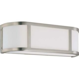 Glomar Odeon 2 Light Brushed Nickel Wall Sconce with Satin White Glass HD 2871