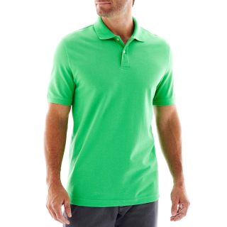 St. Johns Bay Solid Piqué Polo Shirt, Green, Mens