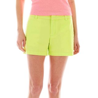 Twill Shorts, Green, Womens