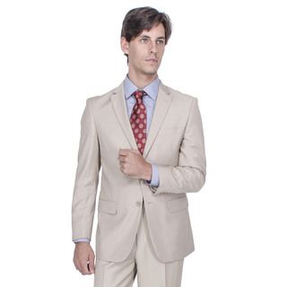 Mens Modern Fit Tan Solid 2 button Suit