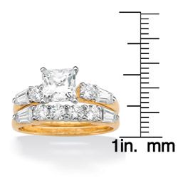 Ultimate CZ 10K Yellow Gold Square Prong set Cubic Zirconia Ring Palm Beach Jewelry Cubic Zirconia Rings