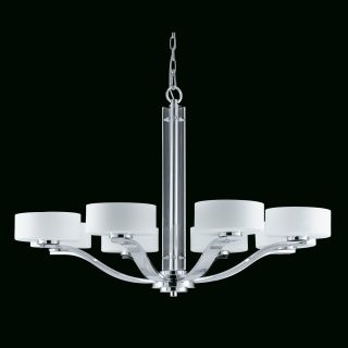 Solstice 8 light Chrome And White Opal Glass Chandelier
