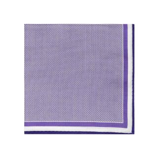Stafford Double Dot Pocket Square, Purple, Mens