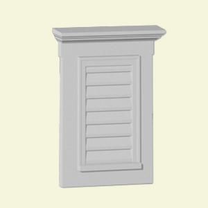 Fypon 26 1/2 in. x 33 1/2 in. x 3 in. Polyurethane Decorative Vertical Louver Gable Grill Vent with Trim and Crosshead LV18X24 4F6WCH