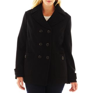 St. Johns Bay Classic Pea Coat   Plus, Womens