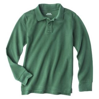 Cherokee Boys School Uniform Long Sleeve Pique Polo   Jungle Gym Green XL