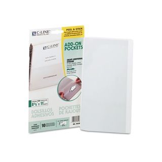 C Line Peel & Stick on Filing Pockets (Pack of 10) C Line Products, Inc. Clear File Pockets