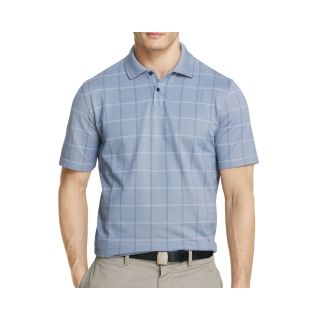 Van Heusen Short Sleeve Windowpane Polo Shirt, Blue, Mens
