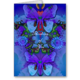 Blue / Purple Butterfly Thinking of You card