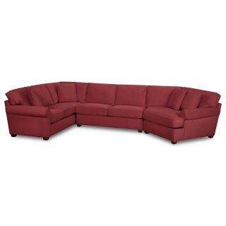 Possibilities Roll Arm 3 pc. Left Arm Sofa Sectional, Berry