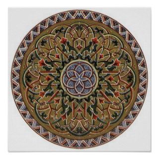 round mosaic print