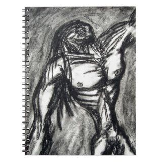 Grief and Agony charcoal drawing grunge emo goth Spiral Note Book