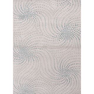 Transitional Abstract Blue Wool Tufted Rug (5 X 8)
