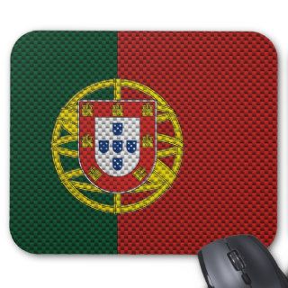 Flag of Portugal with Carbon Fiber Effect Mouse Pads