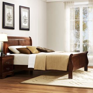 Tribecca Home Milford Louis Phillip Warm Brown Queen size Sleigh Bed Tribecca Home Beds