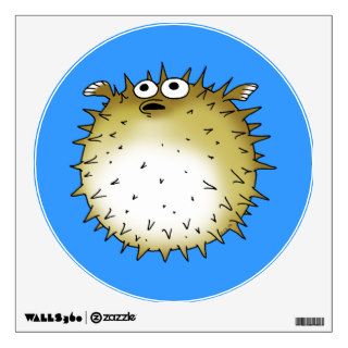 funny puffer fish wall graphic