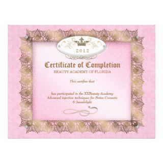 Certificate of Completion Diploma Beauty Pink Letterhead Template