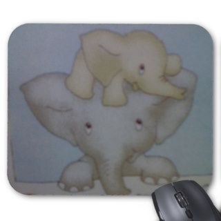 MOMMY AND BABY ELEPHANT MOUSE PAD