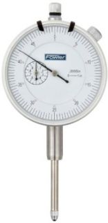 Fowler 52 520 129 AGD Dial Indicator, White Face, 1" Travel, 0.0005" Graduation Interval, Continuous and Balanced Reading, 2.25" Diameter