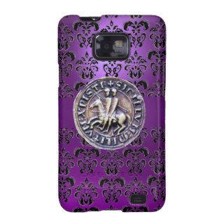 SEAL OF THE KNIGHTS TEMPLAR damask black purple Samsung Galaxy S Covers