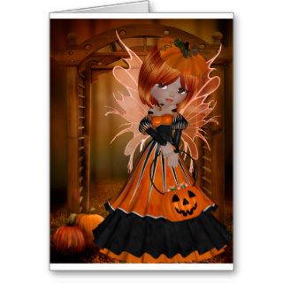 Halloween Pumpkin Fairy Greeting Cards