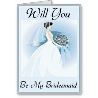 Be My Bridesmaid Invitation for Bridal Attendants Greeting Card