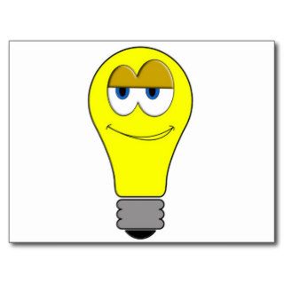 Smiley Light Bulb Post Card