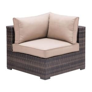ZUO Bocagrande Brown Patio Sectional Corner Chair 701281