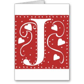 Wedding Hearts Letter J Cards