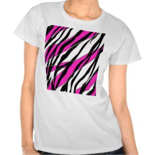 Zebra Stripe and  Neon Pink Abstract Stripes T shirts
