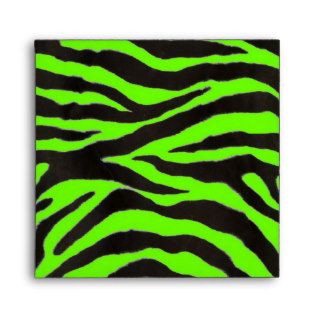 Neon Green Zebra Skin Texture Background Envelope