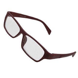 Dark Red Wood Grain Rectangle Unisex Eyeglasses Glasses Health & Personal Care
