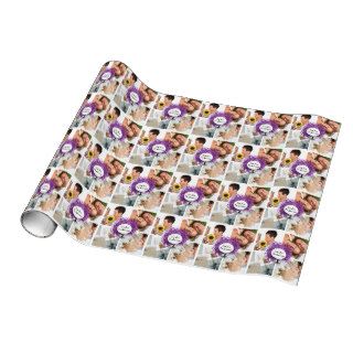 Radiant Purple Heart Leaf Tree Wedding Wrapping Paper