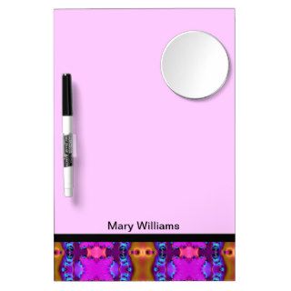 Fancy Pink Abstract Dry Erase White Board