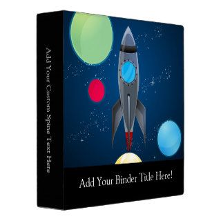 Outer Space Rocket Ship Binders