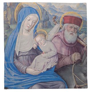Flight Into Egypt, Jesus Mary & Joseph Renaissance Printed Napkins