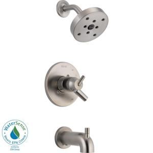 Delta Trinsic Single Handle 1 Spray Tub and Shower Faucet Trim in Stainless (Valve not included) T17459 SS