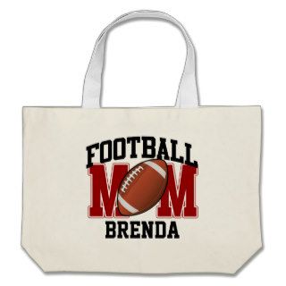 Football Mom Personalized (red) Tote Bags