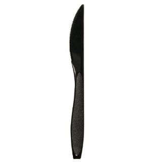 Solo HSKK 0004 Impress Heavy Weight Polystyrene Knife, 7 1/2" Length x 89/128" Width, Black, Bulk Pack (Case of 1000)