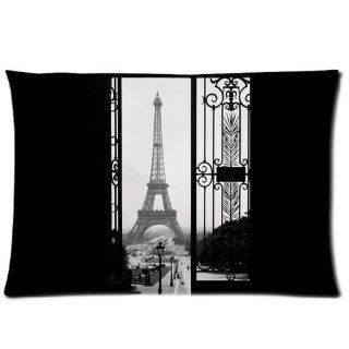 Custom Eiffel Tower Pillowcase 20x30 Cotton Pillow Protect Case WXP 128  