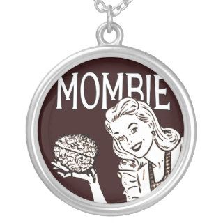 Mombie Retro Zombie Mom Personalized Necklace