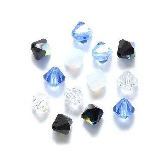 Preciosa 144 Piece Czech Crystal Bicone Beads, 5 by 5mm, Mix Glacier