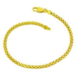 14k Yellow Gold 7 inch Popcorn Chain Bracelet Gold Bracelets