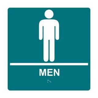 ADA Men Braille Sign RRE 145 99 WHTonBHMABLU Mens / Boys  Business And Store Signs 